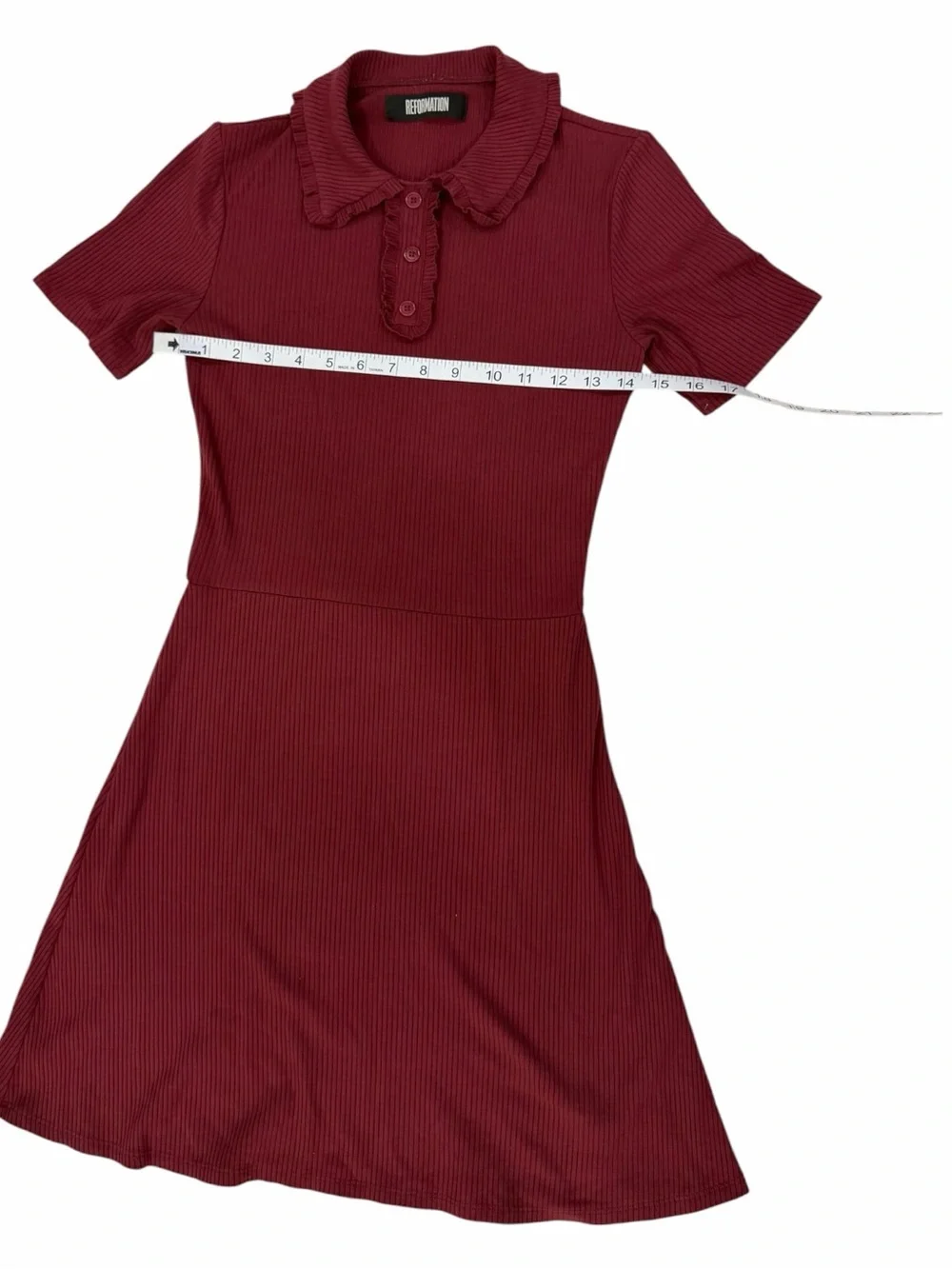 Reformation Wimbledon Knit Tennis Dress Garnet Red Size S
